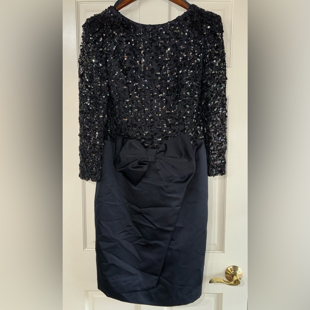 Black Sequins Long Sleeve Dress Size 10
